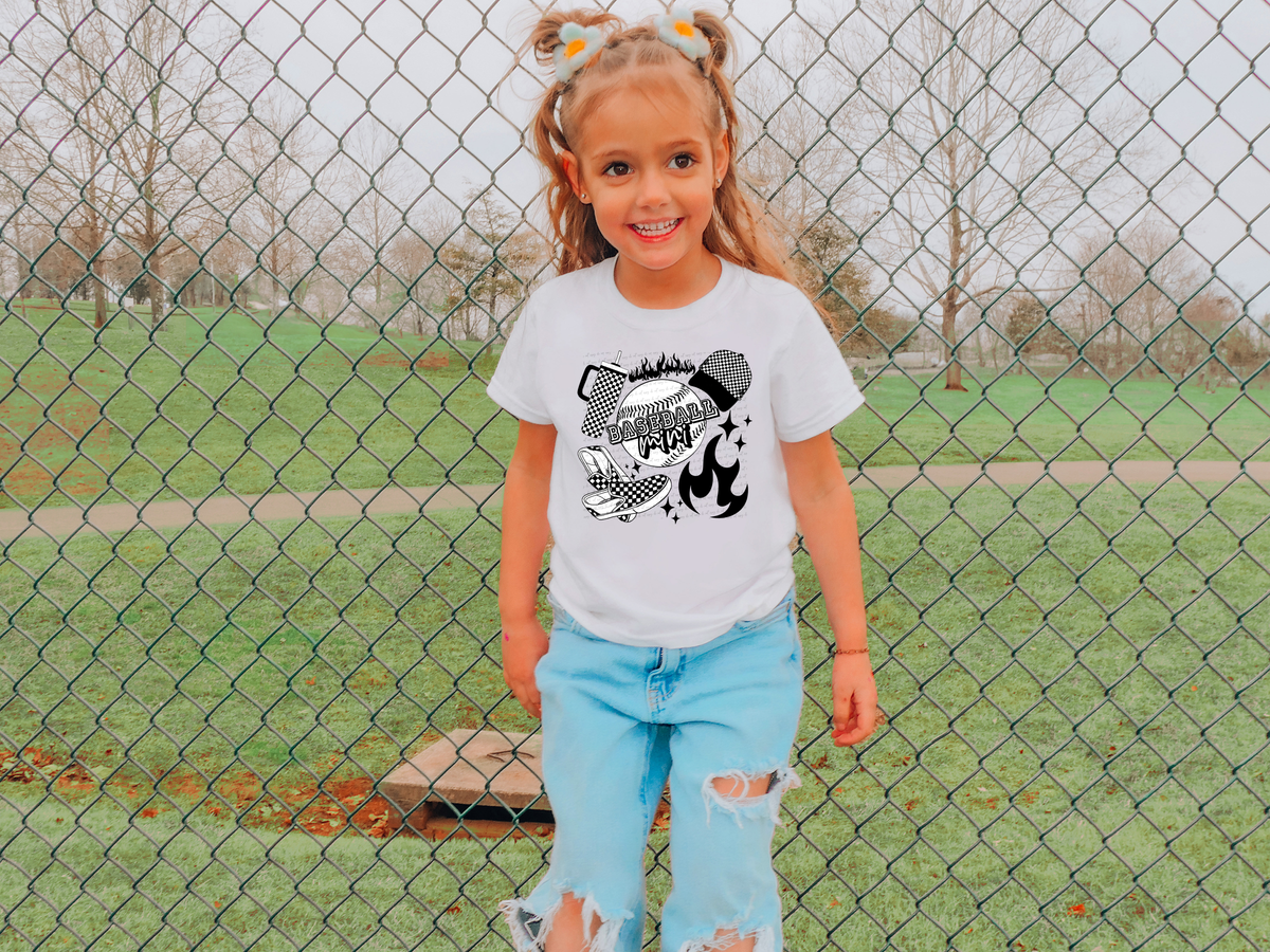 Baseball Mini Tumbler Cap Shoes Checker 81873 DTF Transfer