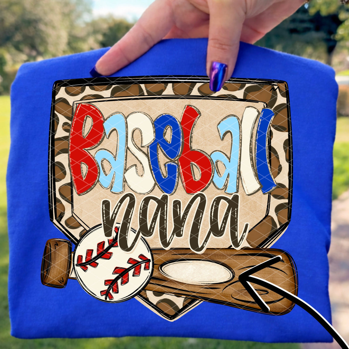 Baseball nana leopard frame (SDD) DTF Transfer