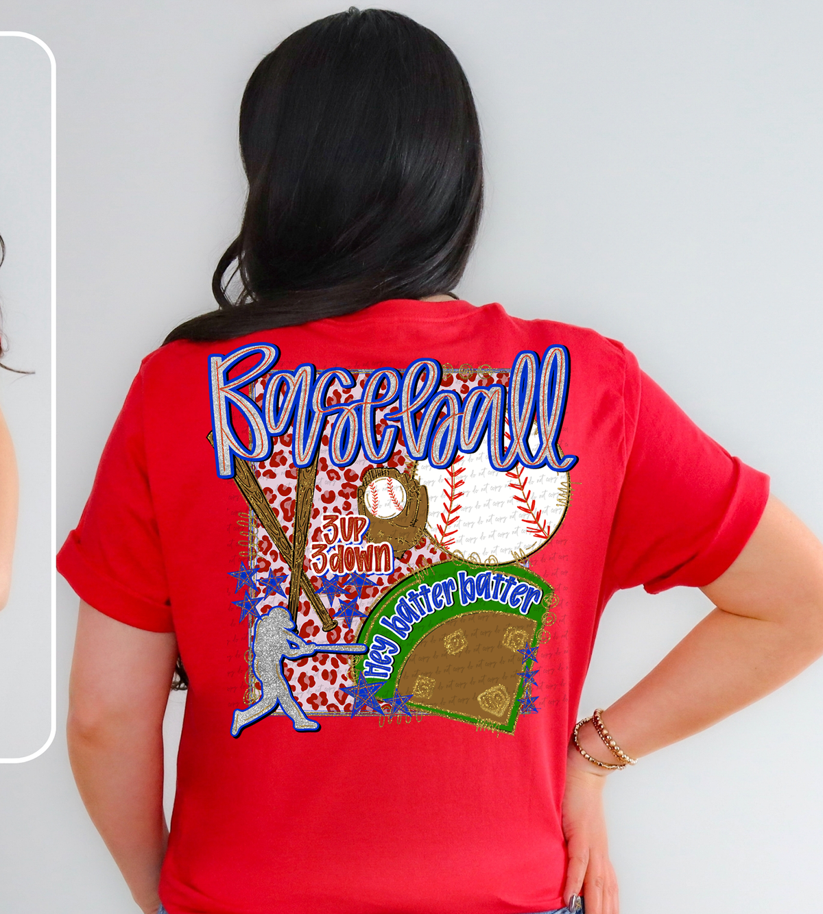 Baseball Preppy 3up 3down Hey Batter Batter (Back Print) 81875 DTF Transfer