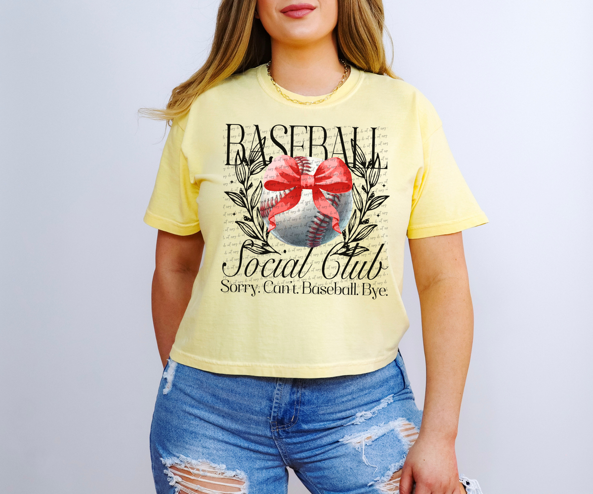 Baseball Social Club Sorry. Can't. Baseball. Bye 59637 DTF Transfer
