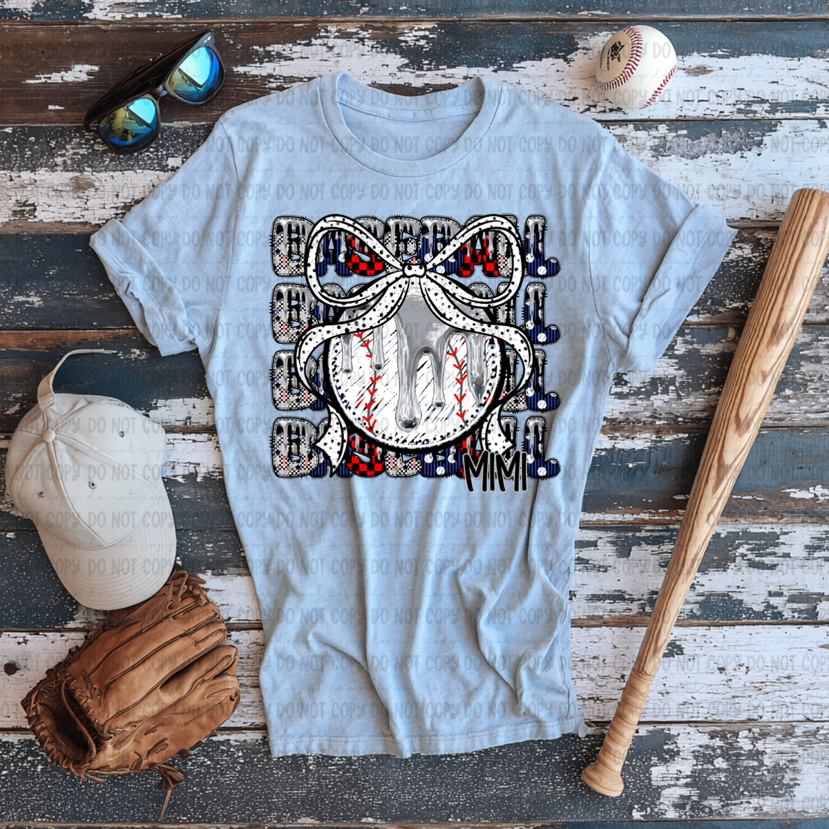 Baseball mimi with bow stacked SILVER drip (Revel) DTF Transfer