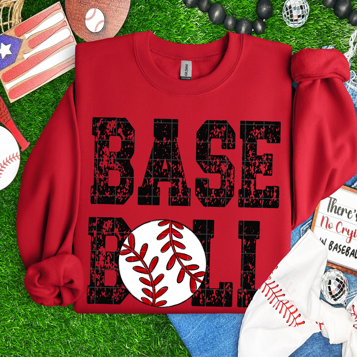 Baseball distressed BLACK (SDD) DTF Transfer