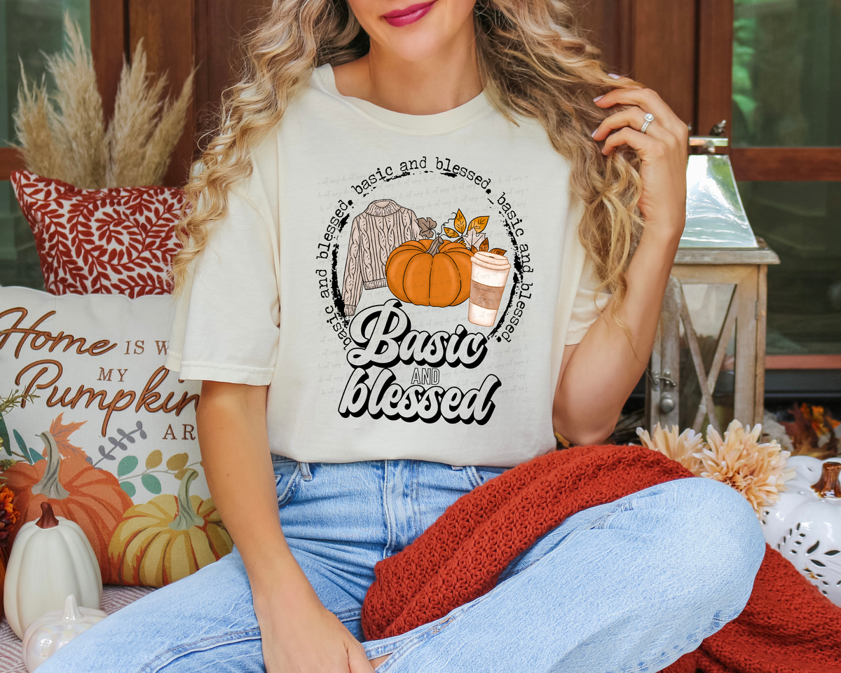 Basic and Blessed Sweater Pumpkin Latte 114752 DTF transfer