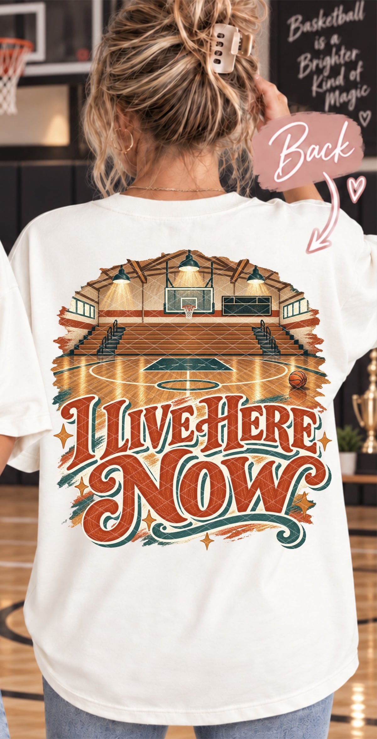 I live here now basketball court (SDD) DTF Transfer