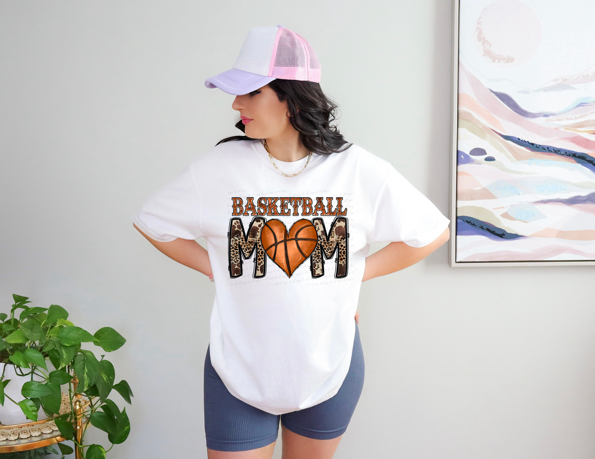 Basketball Mom Leopard Font Heart 116527 DTF Transfer