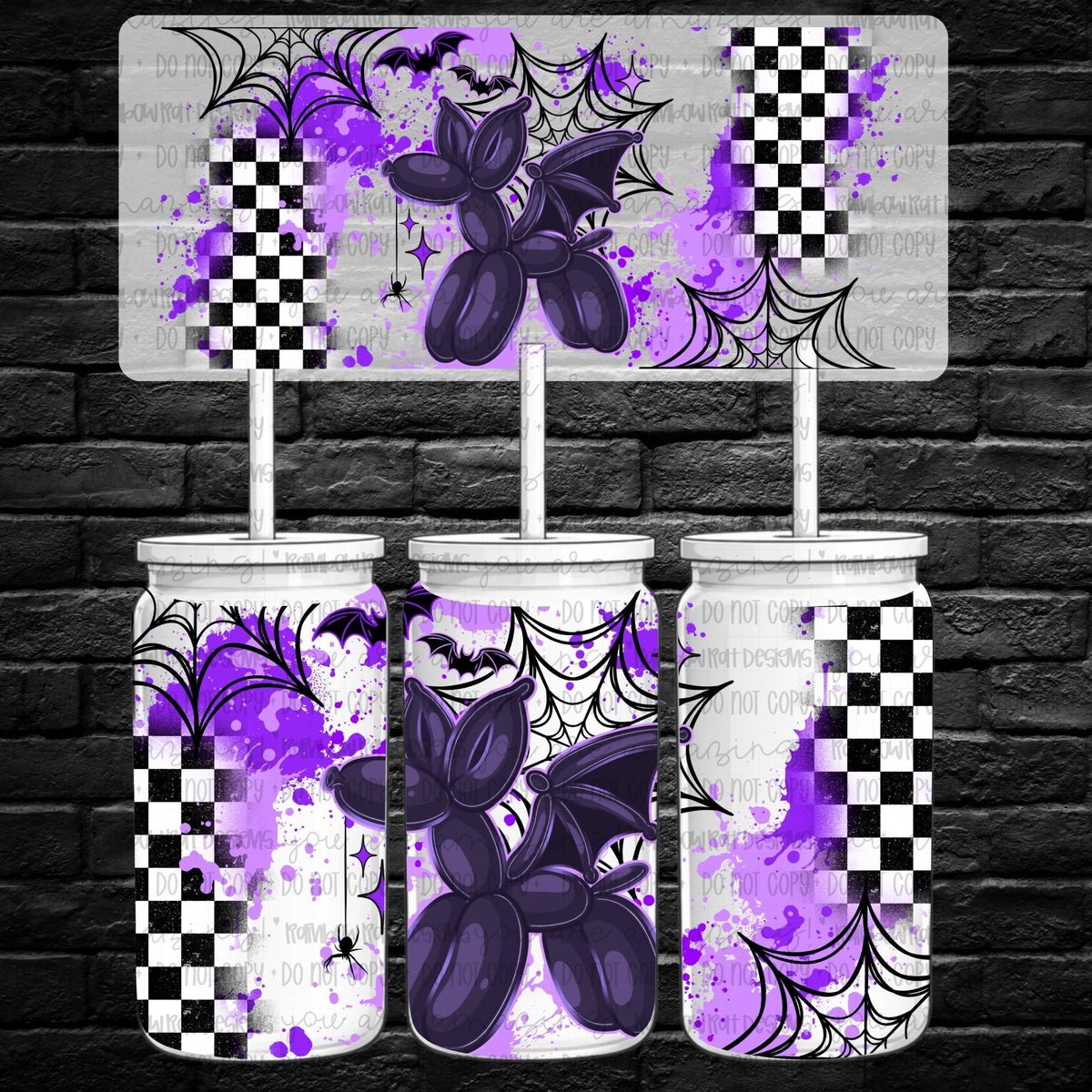 Bat Balloon Dog (RRD) UV DTF WRAP