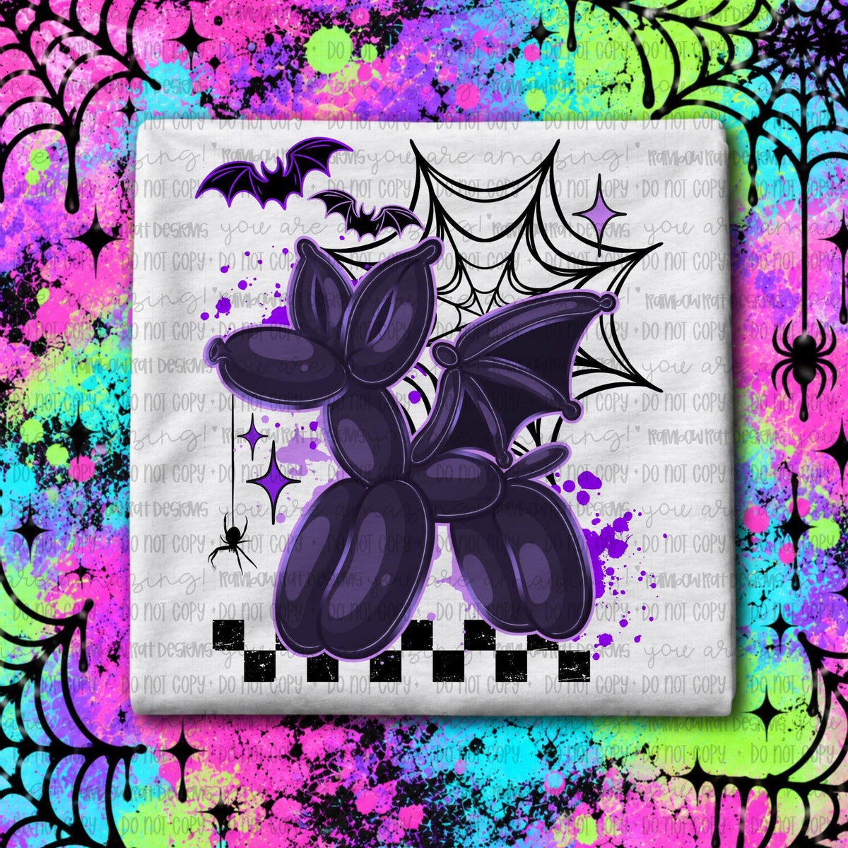 Bat Balloon Dog (RRD) DTF Transfer