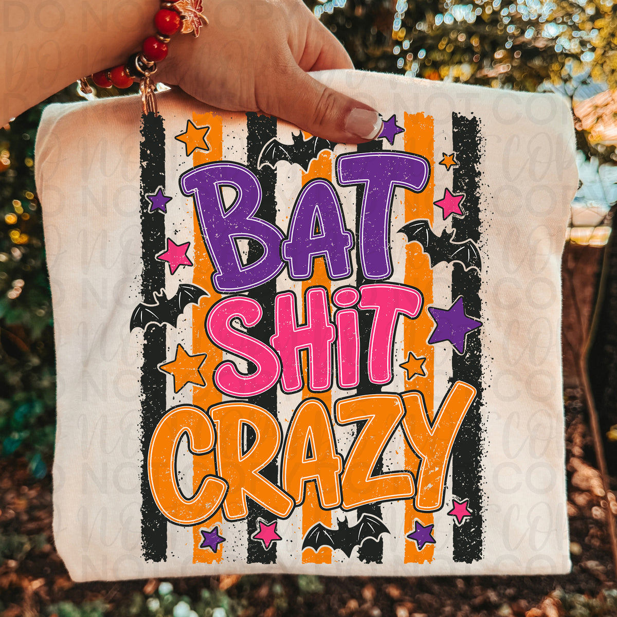 Bat shit crazy stripes UAC DTF transfer