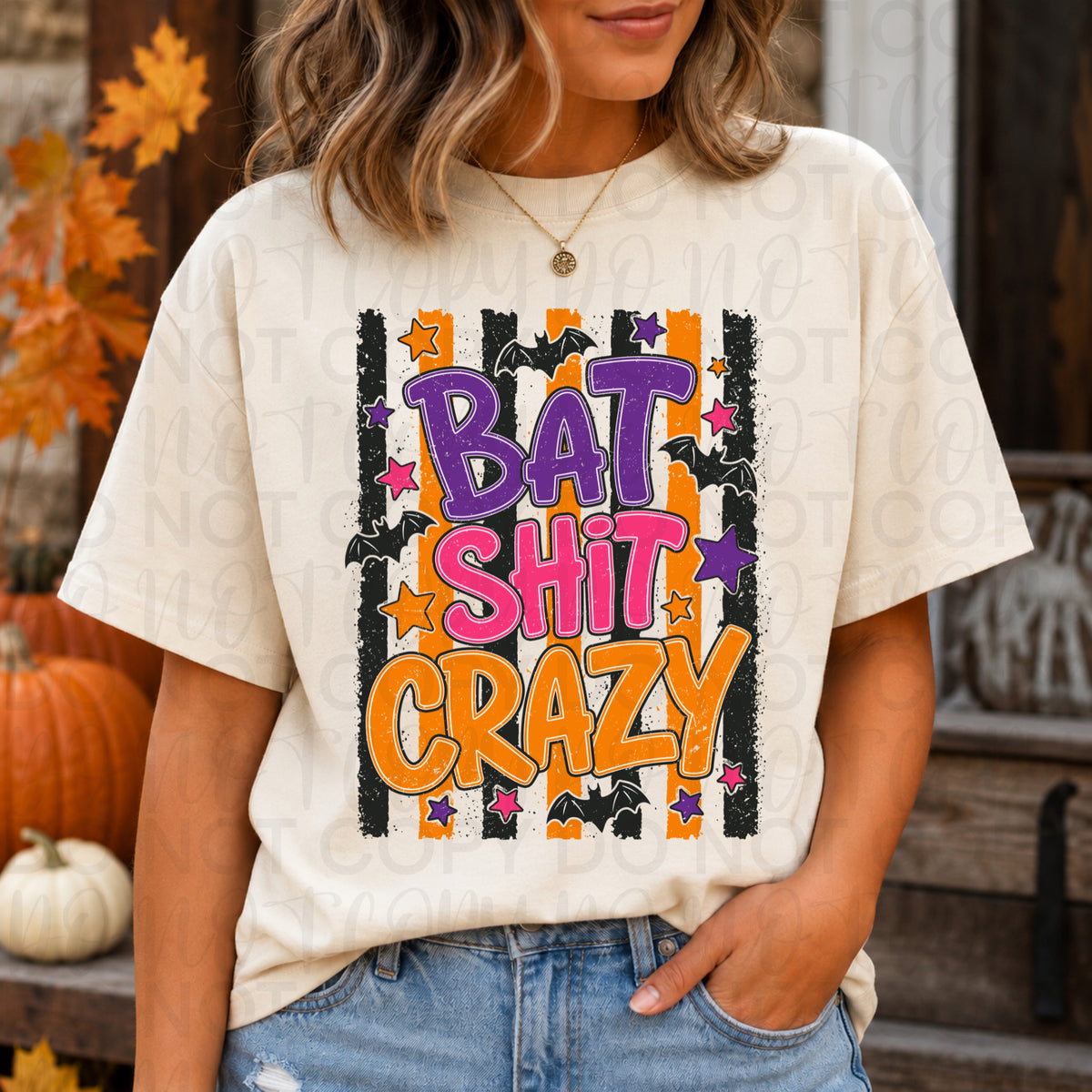 Bat shit crazy stripes UAC DTF transfer