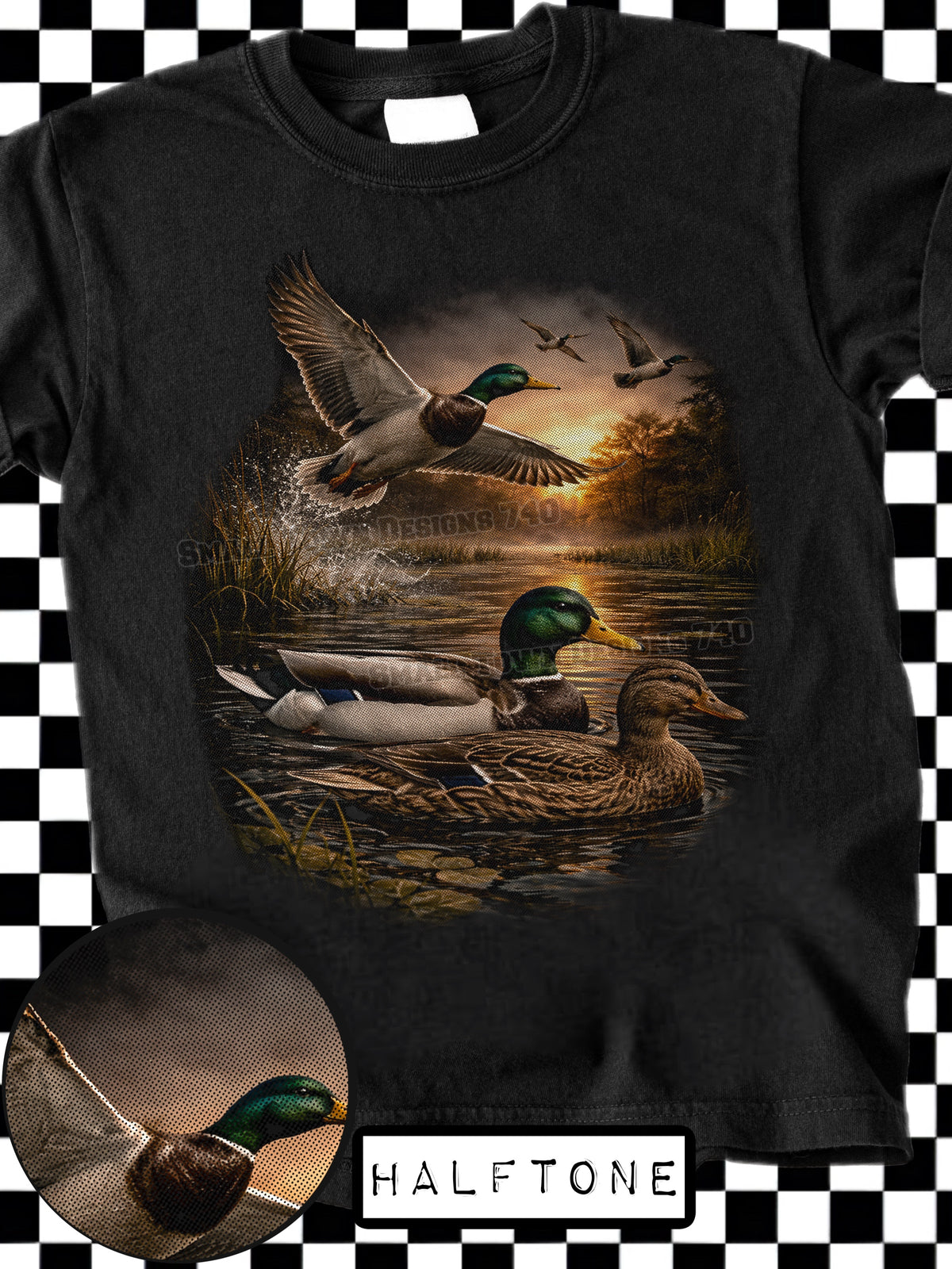 Mallard ducks in water (STD) DTF Transfer
