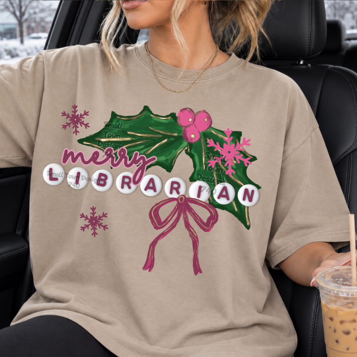 Merry librarian beads (STD) DTF Transfer