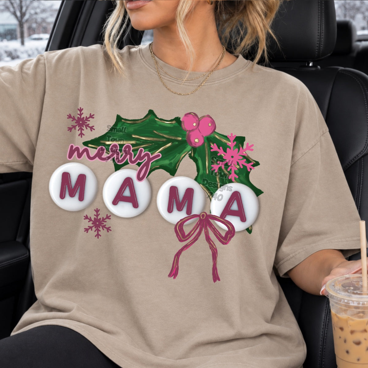 Merry mama beads (STD) DTF Transfer