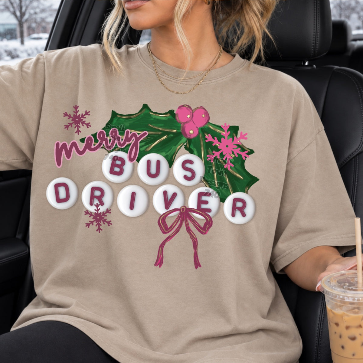 Merry bus driver beads (STD) DTF Transfer