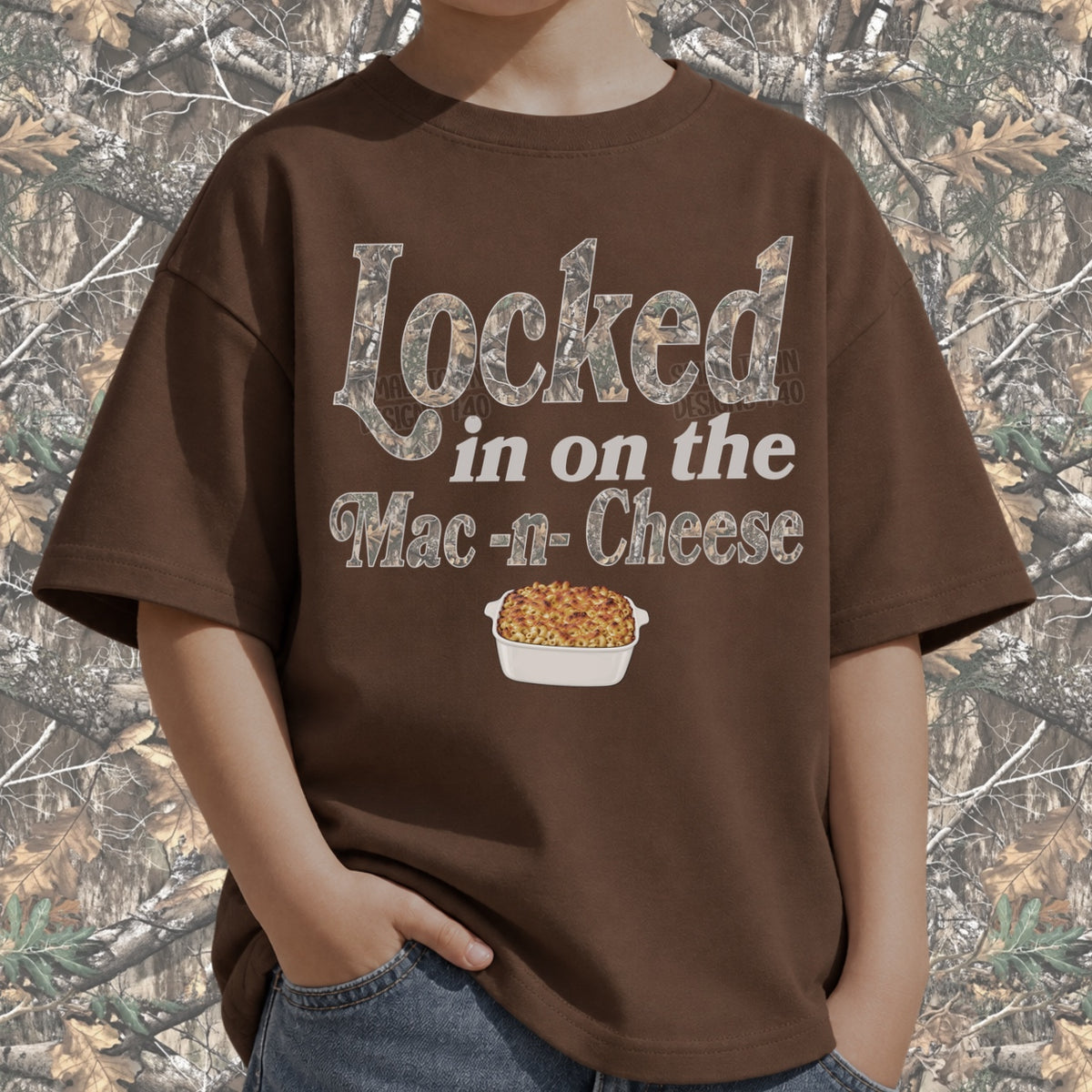 Locked in on the mac n cheese camo (STD) DTF Transfer
