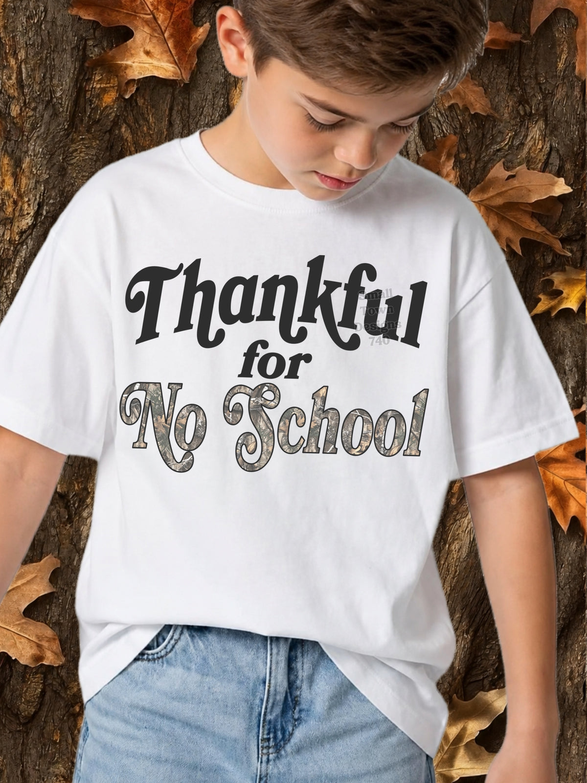 Thankful for no school camo (STD) DTF Transfer