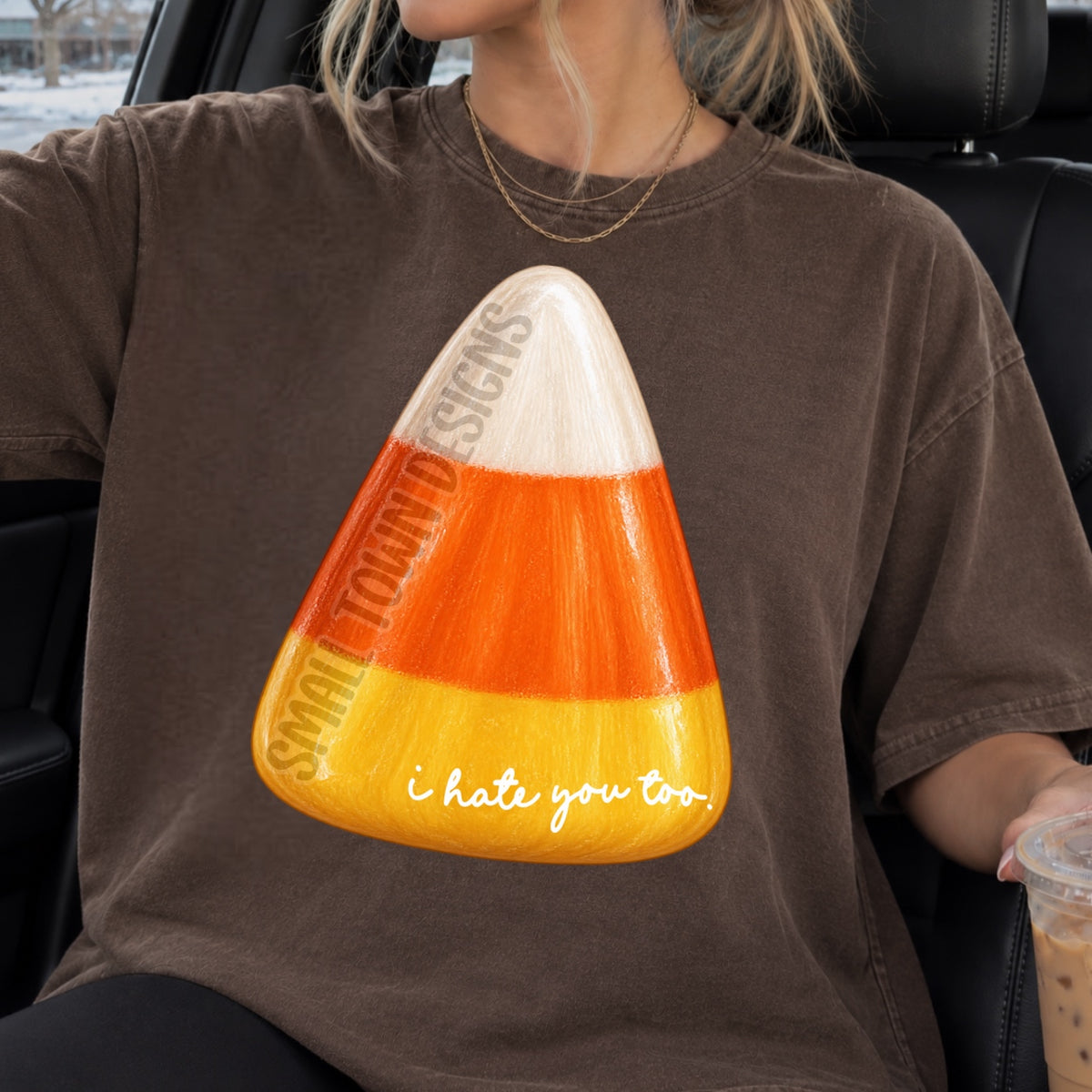 Candy corn I hate you too faux painted (STD) DTF transfer