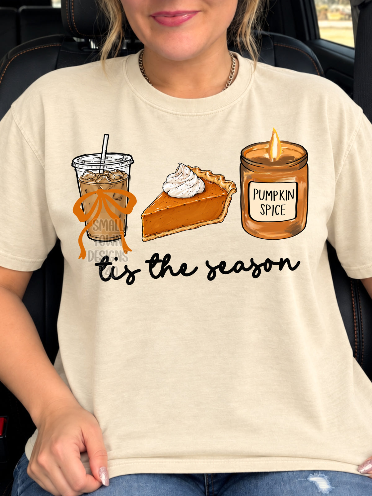 Tis the season iced coffee pumpkin pie and candle (STD) DTF