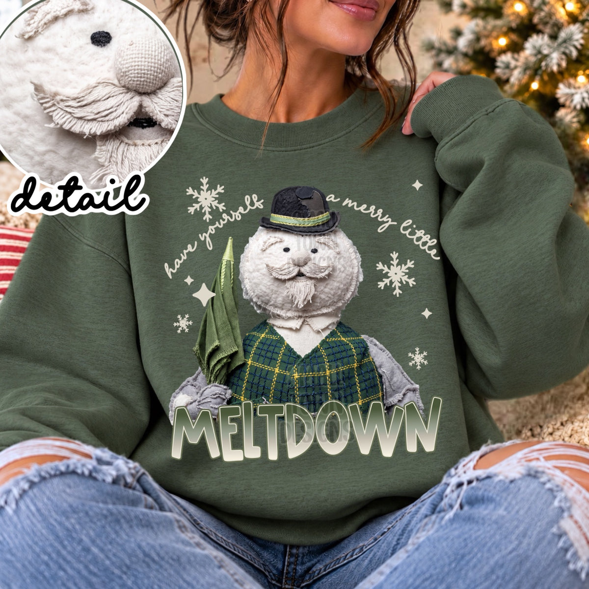 Faux fabric patch have yourself a merry little meltdown Sam (STD) DTF Transfer
