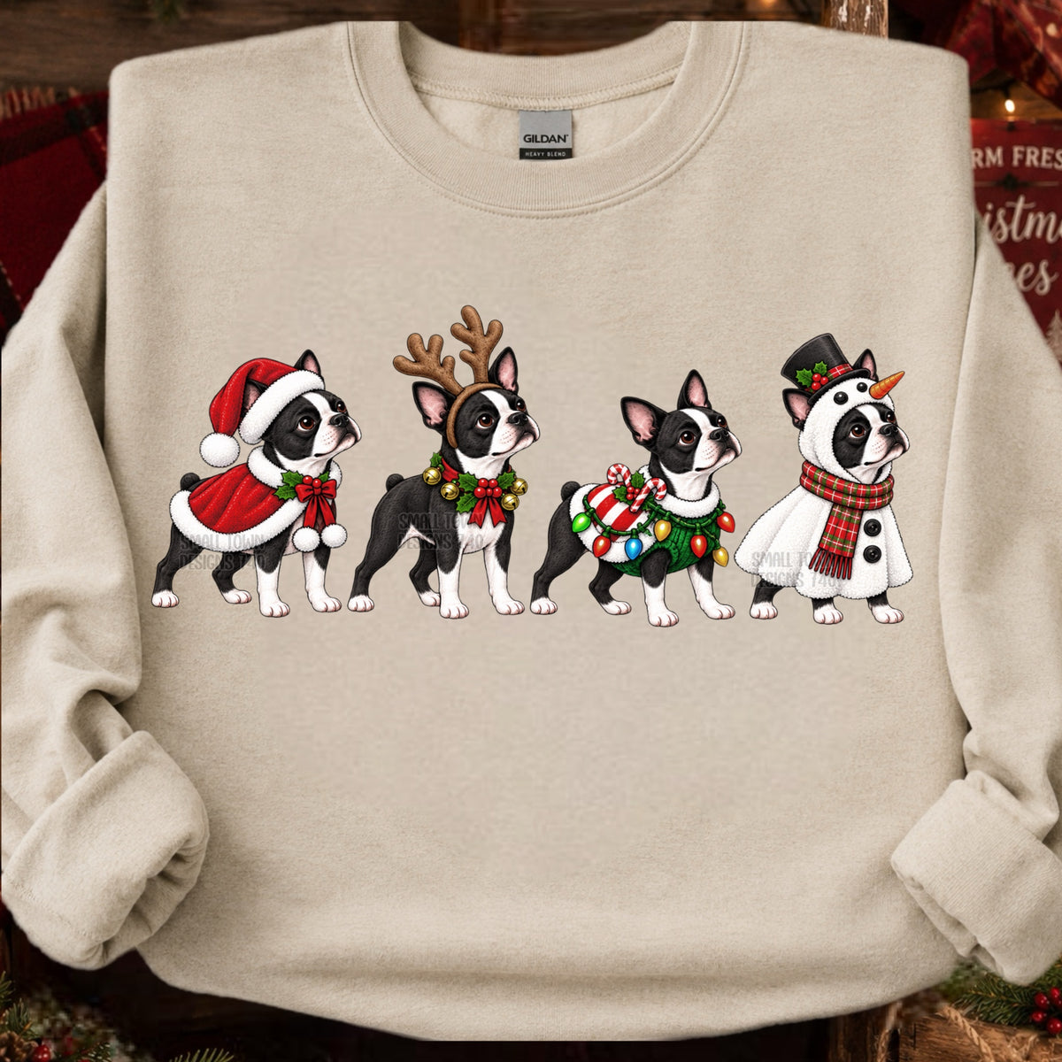 Frenchie Christmas (STD) DTF Transfers