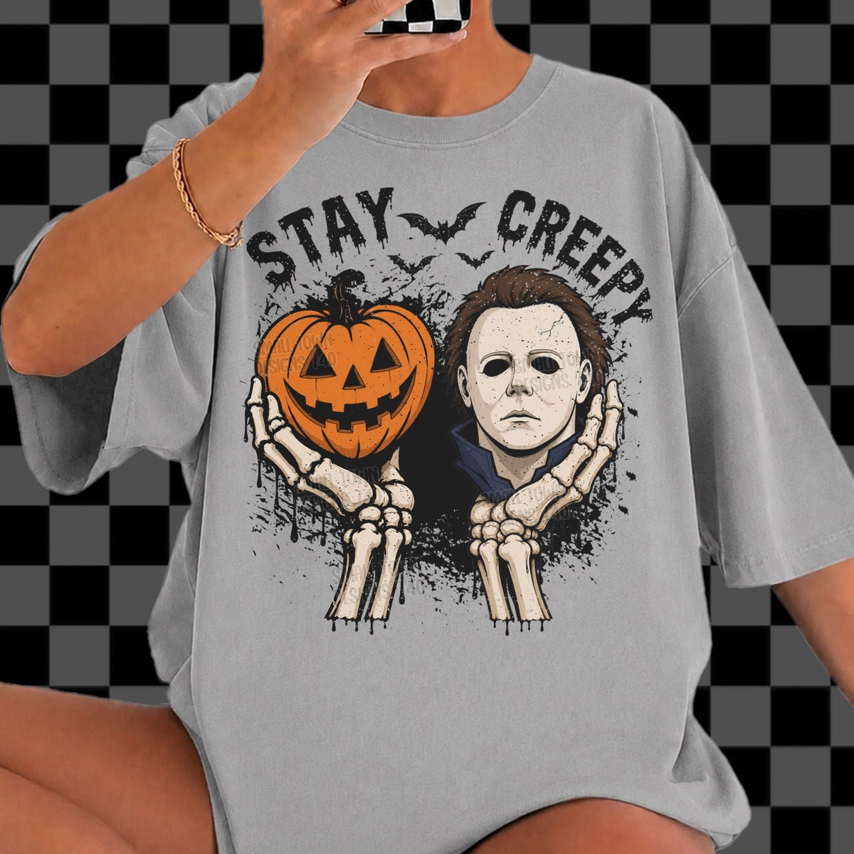 Stay Creepy pumpkin and Mike (STD) DTF Transfer