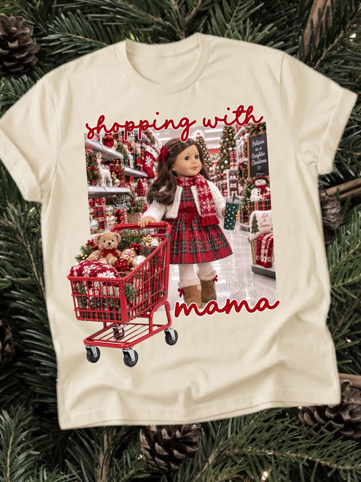 Shopping with mama - doll (Small town) DTF Transfer