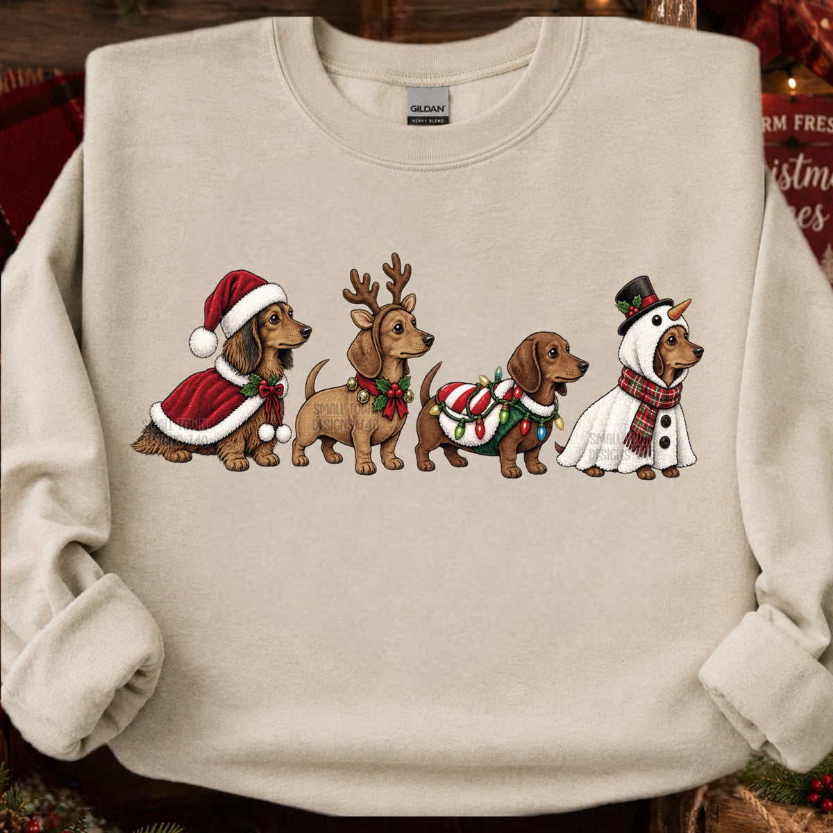 Dachshund  Christmas (STD) DTF Transfers
