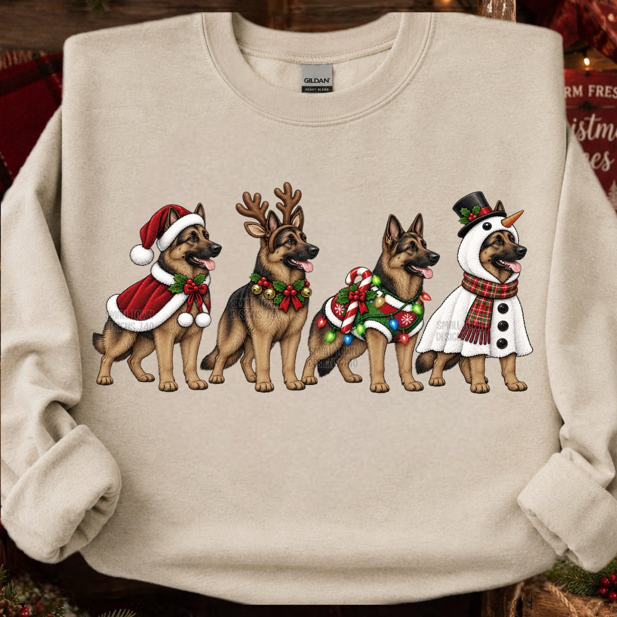 German Shepard Christmas (STD) DTF Transfers