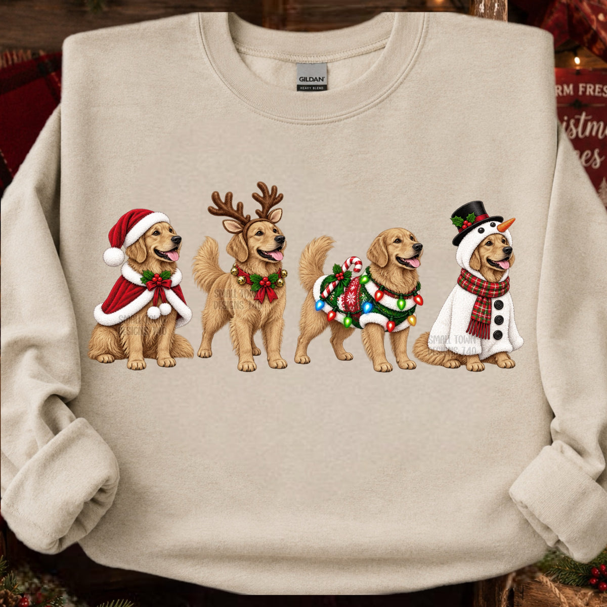Golden Retriever Christmas (STD) DTF Transfers
