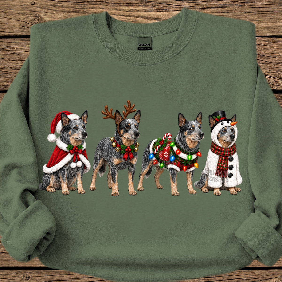 Australian cattle dog Christmas (STD) DTF Transfers