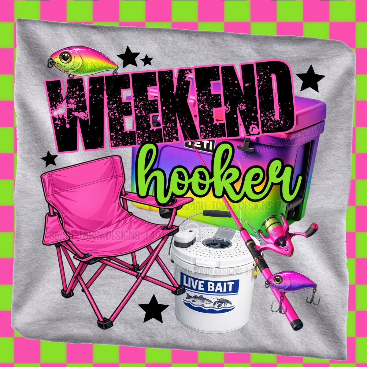 Weekend hooker fishing setup (STD) DTF Transfer