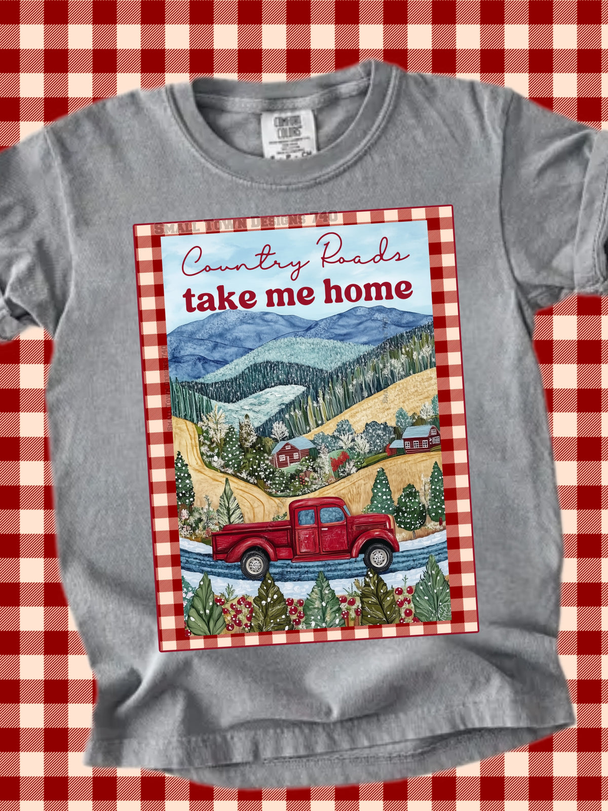 Country road take me home red truck (STD) DTF Transfer