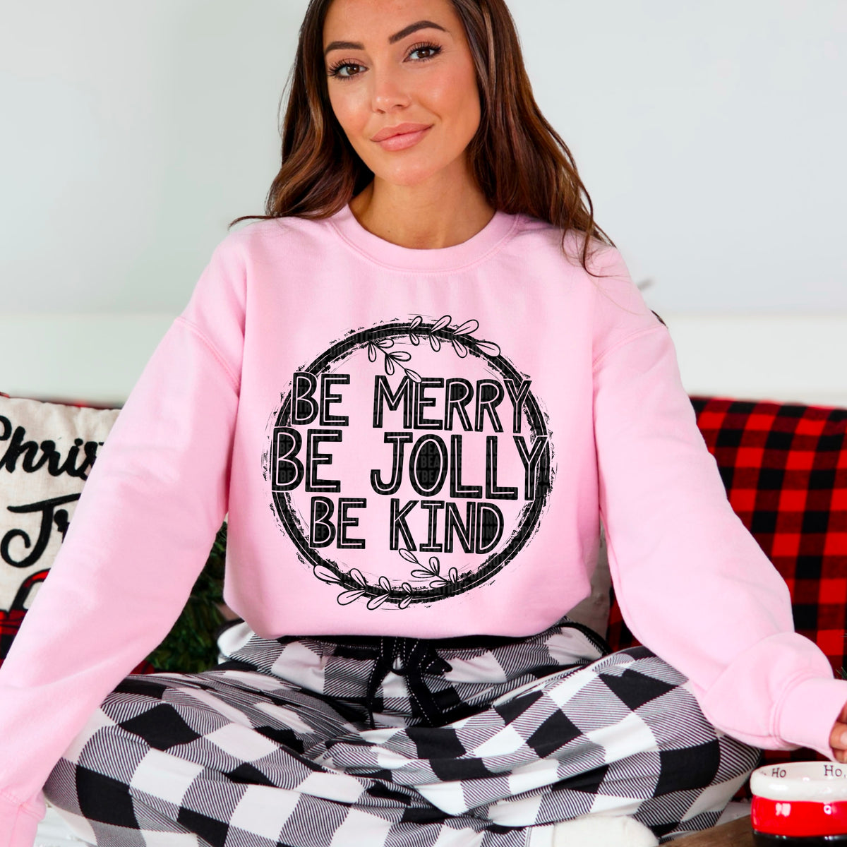 Be Merry Be Jolly Be Kind Black 104025 DTF transfer