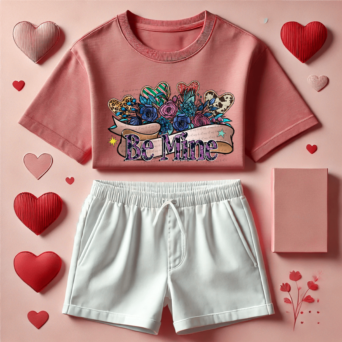 Be Mine Blue Purple Floral 71571 DTF Transfer