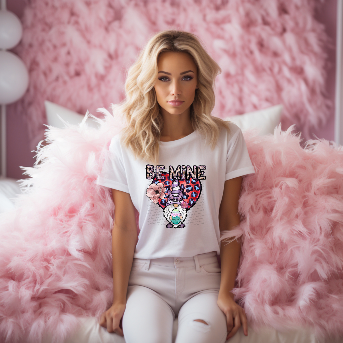 Be Mine Valentine Gnome 71573 DTF Transfer