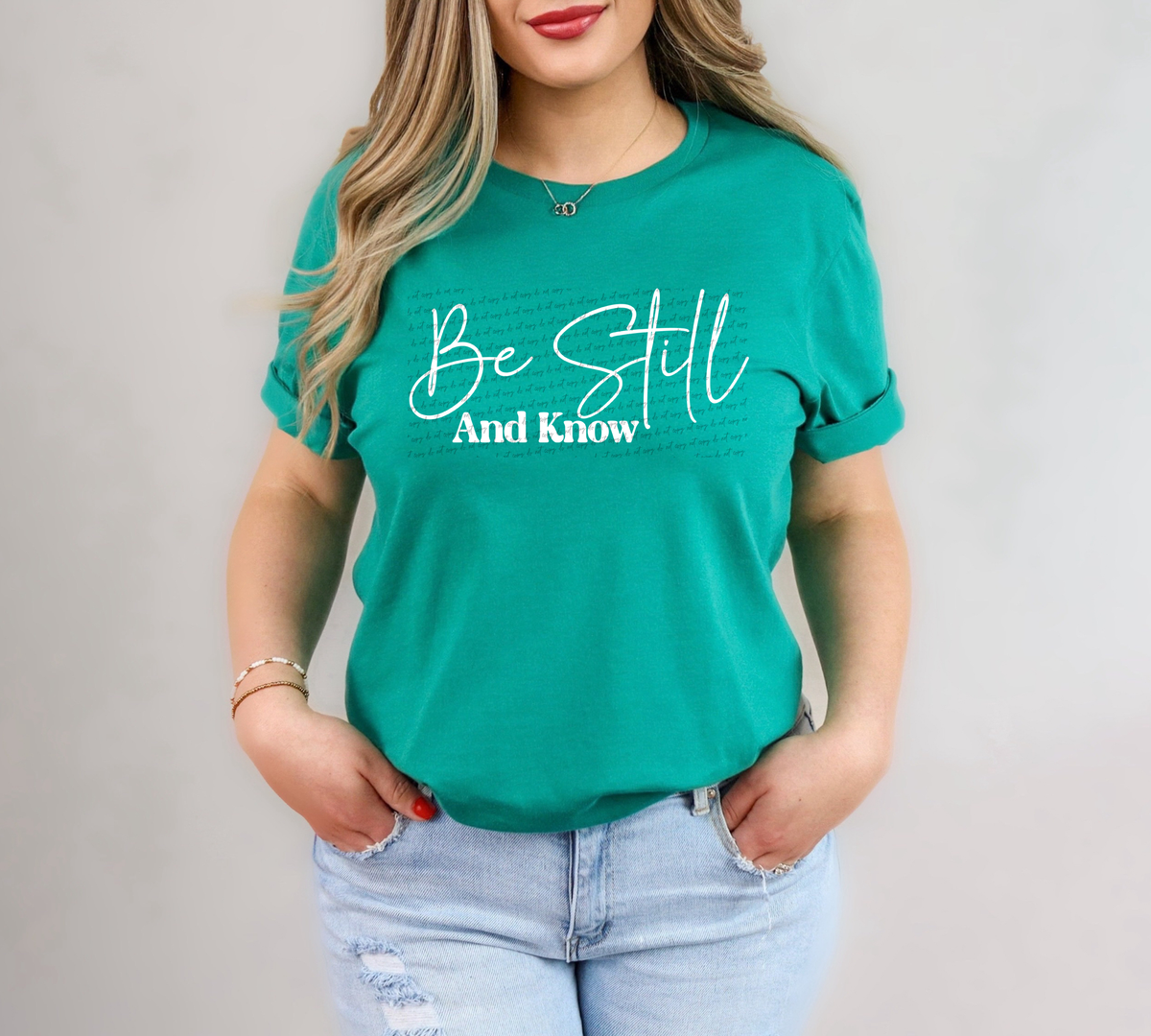 Be Still And Know Cursive And Serif Font White 89303 DTF Transfer