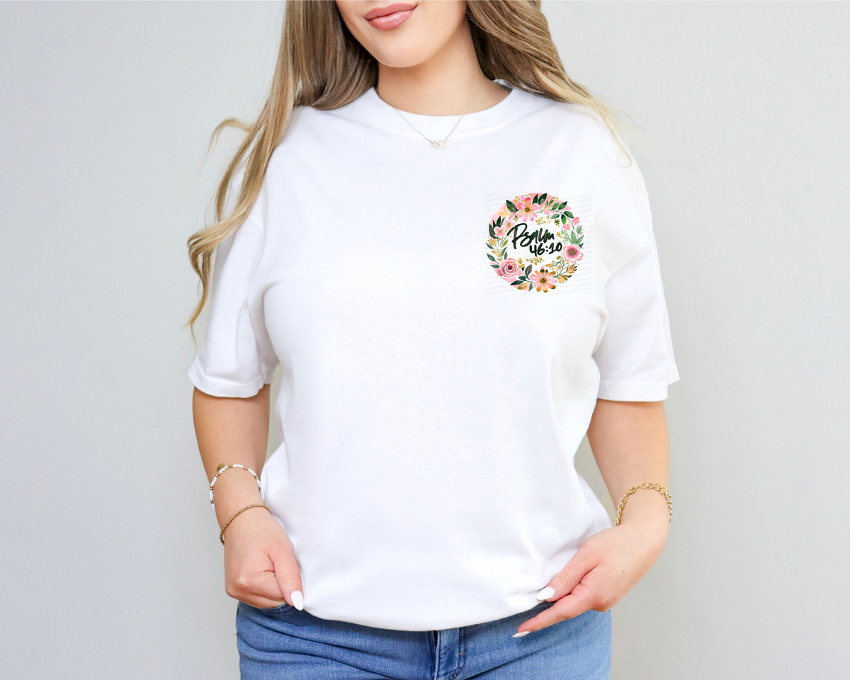 Be Still and Know Floral Pocket Print 117665 DTF transfer