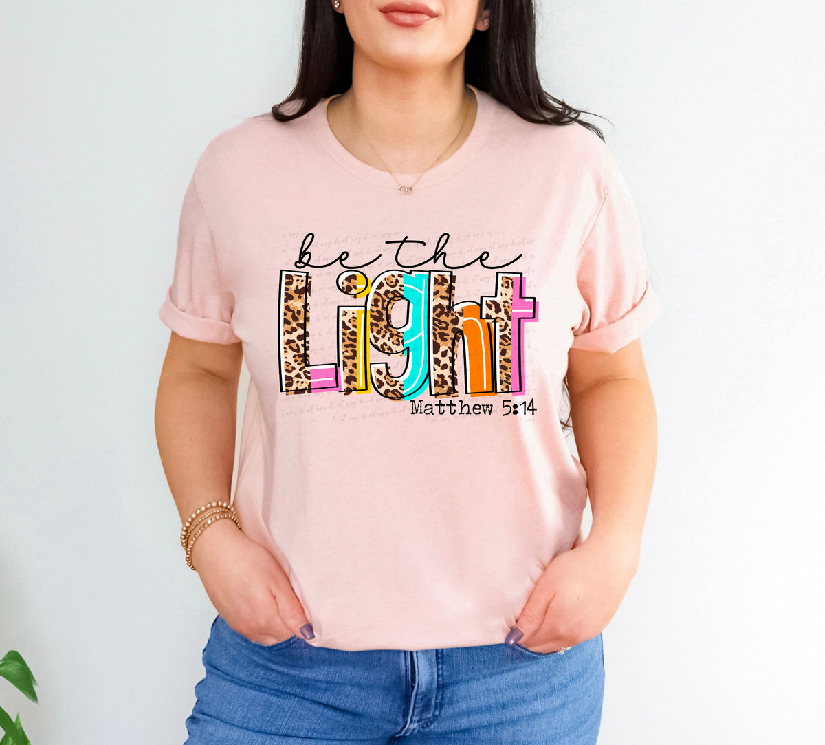 Be The Light Matthew 5:13 Leopard Boho 115861 DTF Transfer