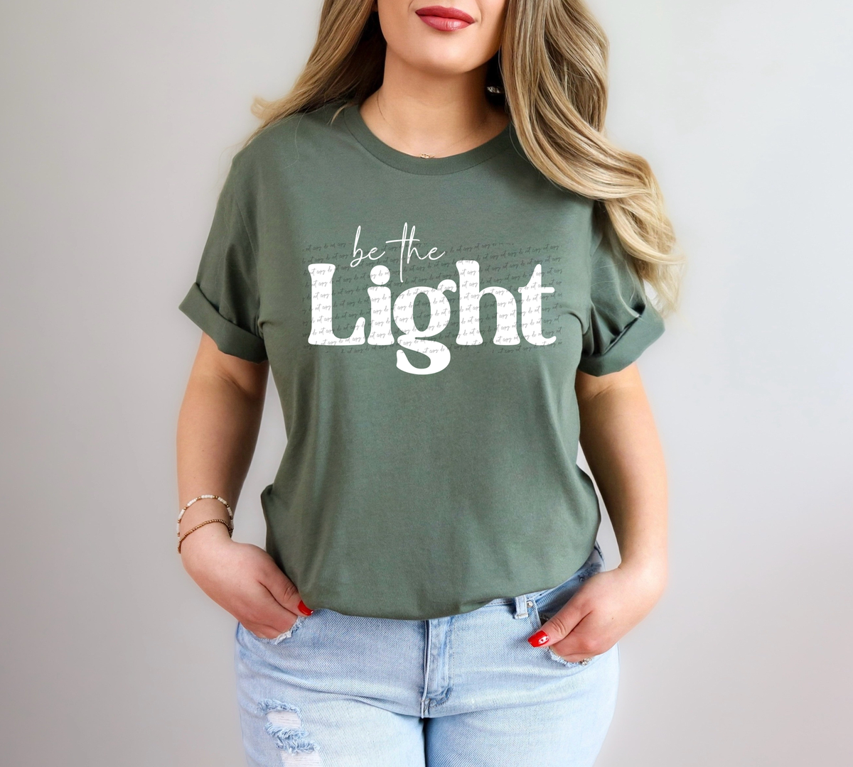 Be The Light Cursive And Serif Font White 89305 DTF Transfer