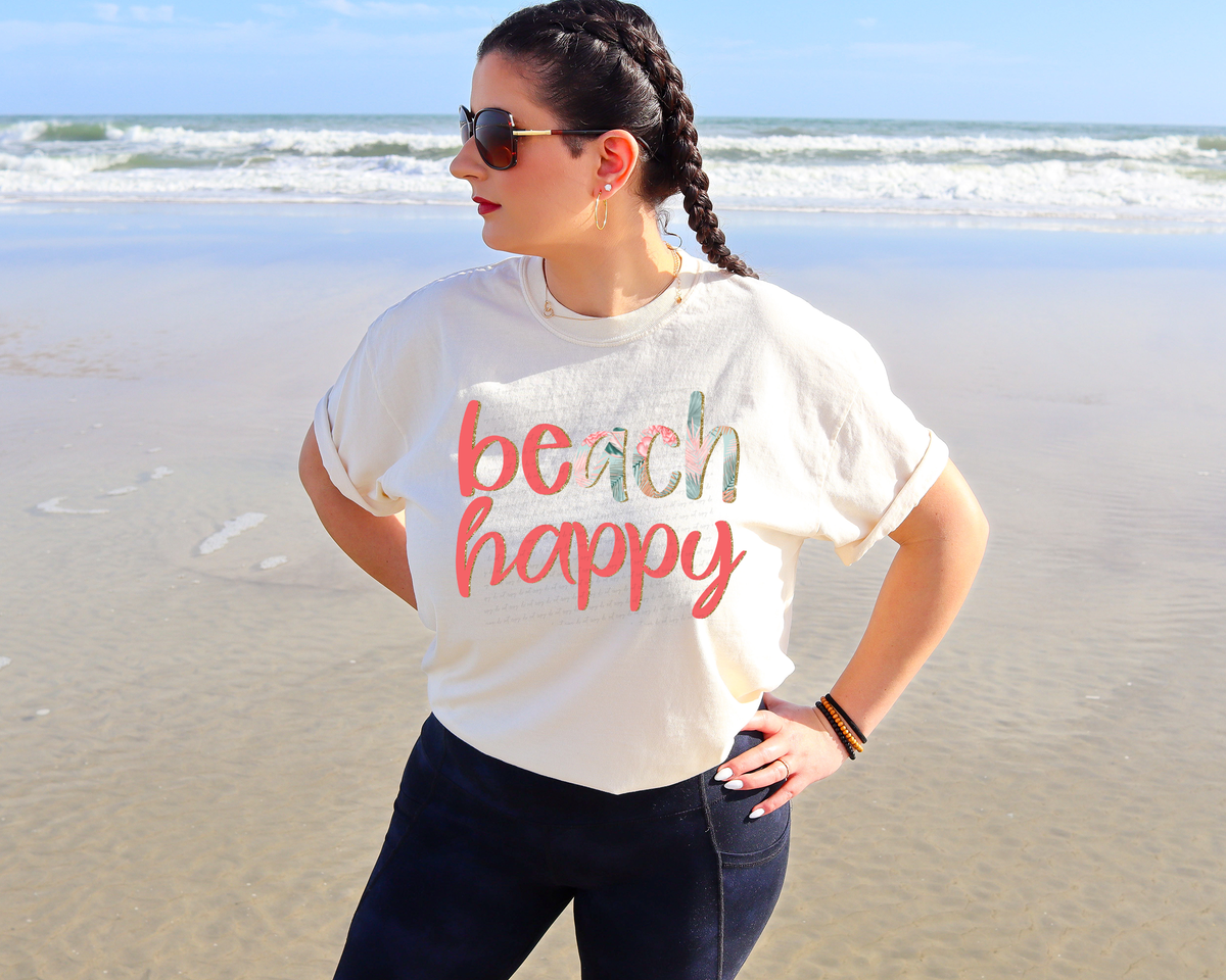 Beach Happy Pink Font 115660 DTF Transfer