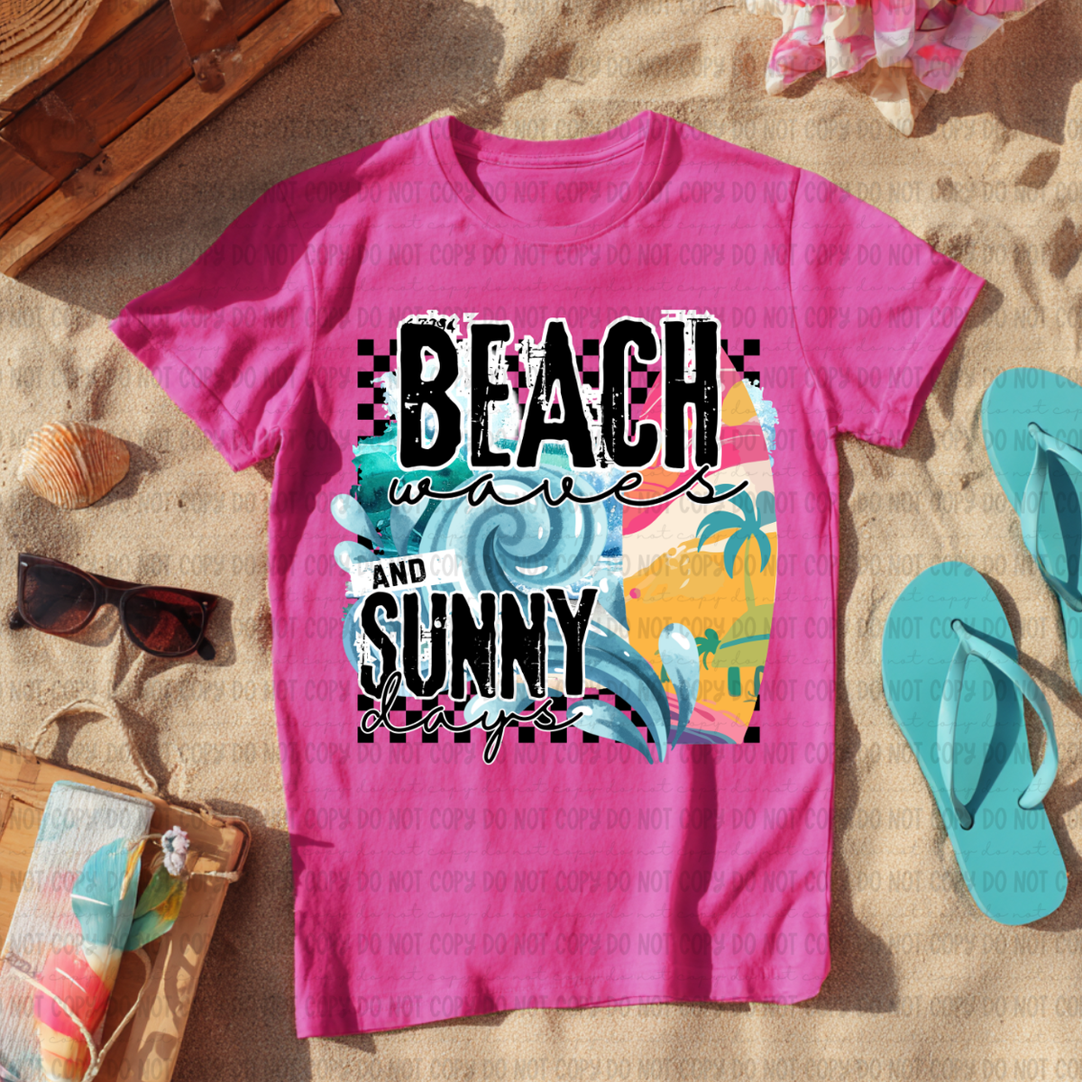 Beach waves and sunny days (Revel) DTF Transfer