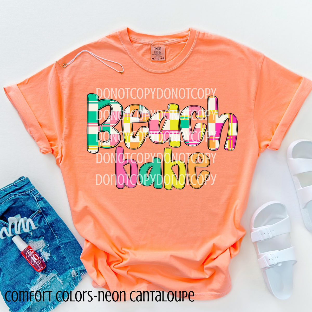 Beach Babe Colorful Checkered (CSG) 101109 DTF transfer