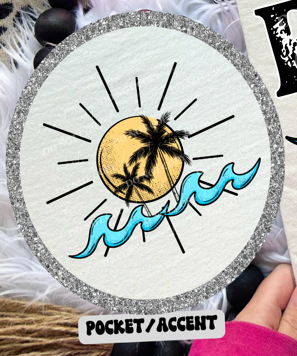 Waves and Sun POCKET (Linda) 101066 DTF transfer