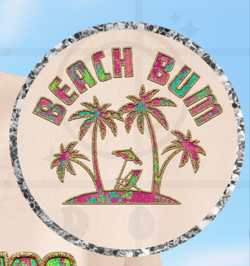 Beach Bum Splatter FRONT PRINT (HW) DTF transfer