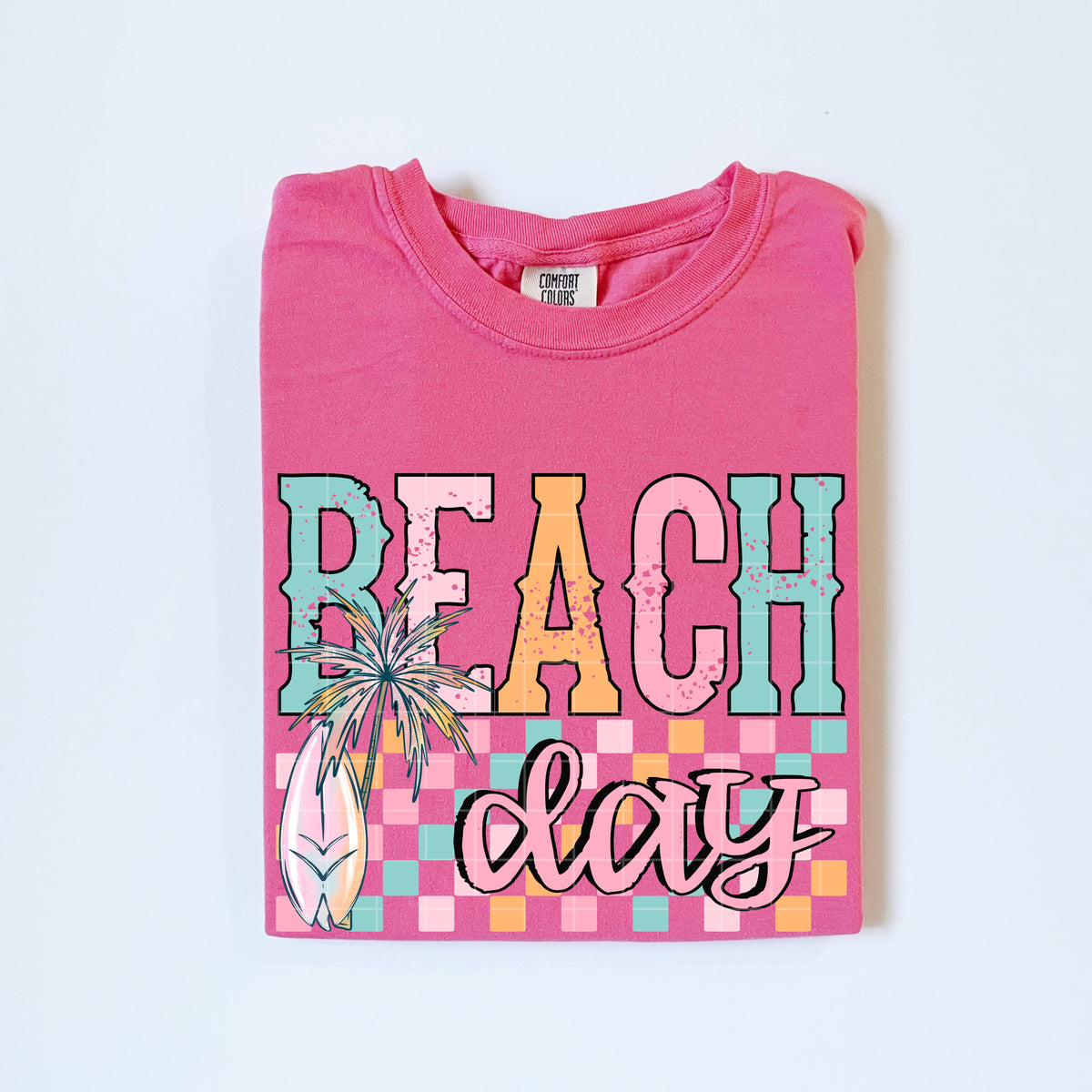 Beach days pastel checker (SDD) DTF Transfer