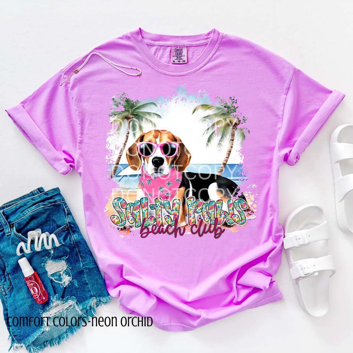 Beagle Salty Paws Beach Club (CSG) 101075 DTF transfer