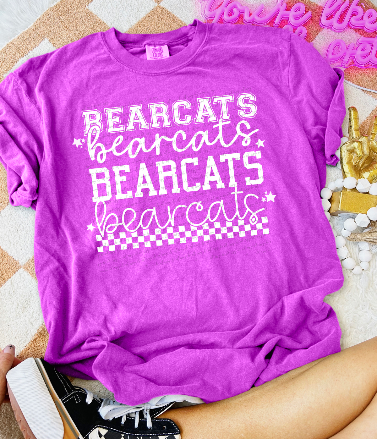 Bearcats Varsity And Cursive Font White 86766 DTF Transfer