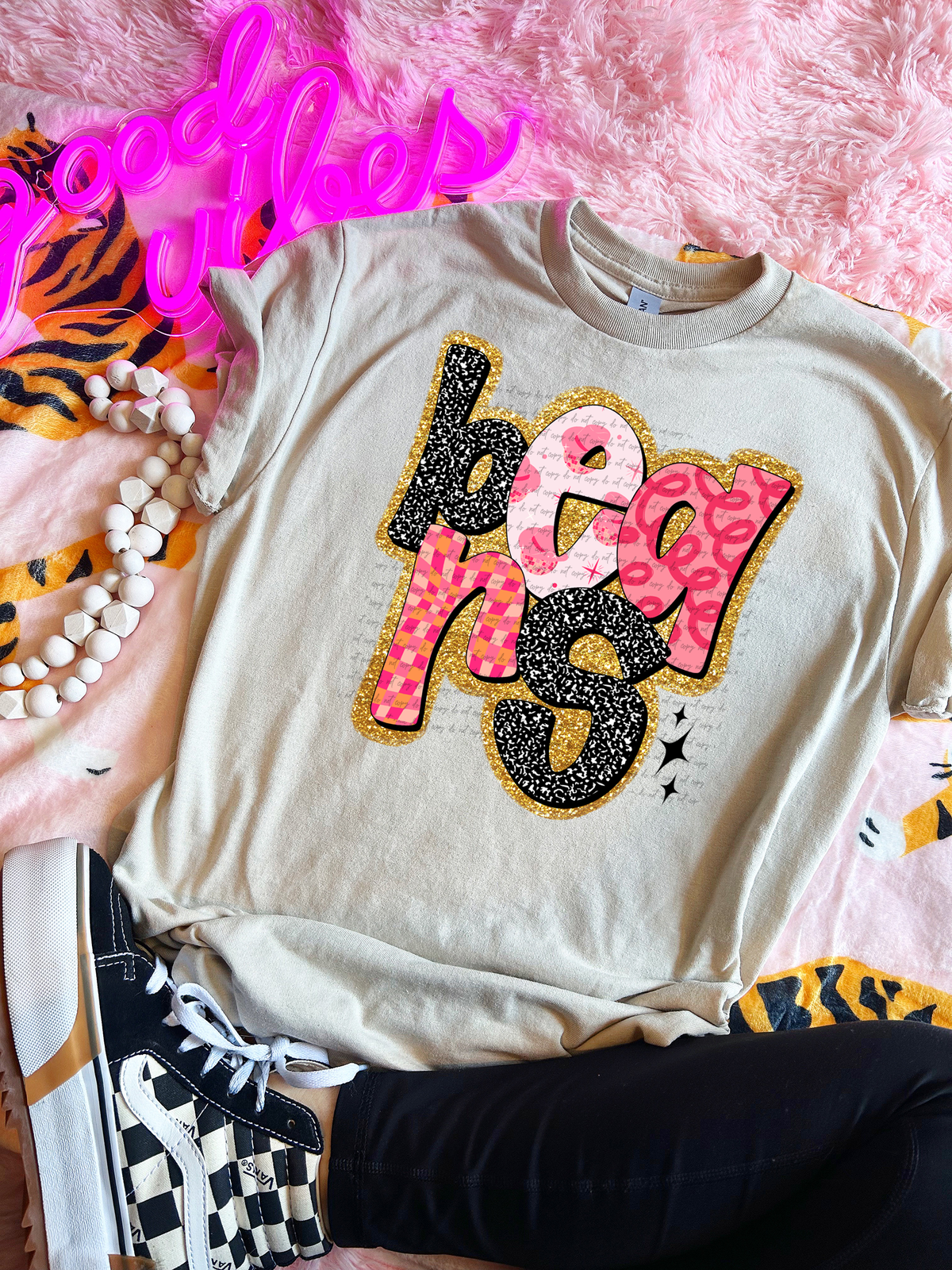 Bears Faux Glitter Retro 51542 DTF transfer