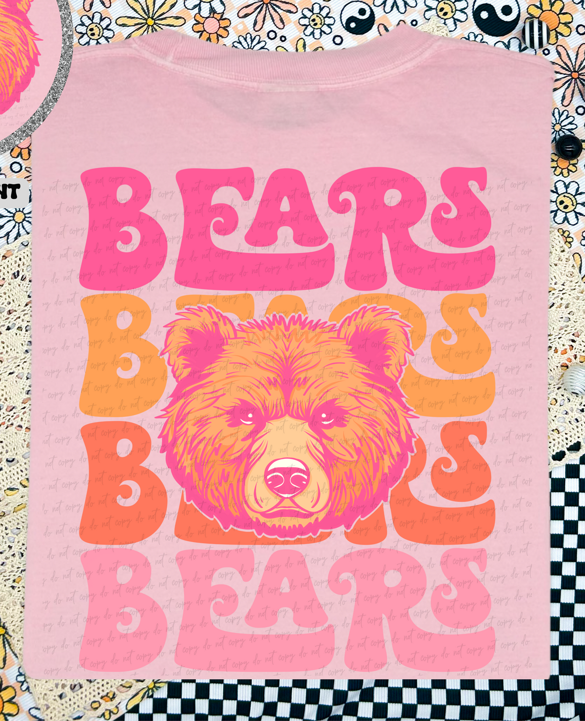 Bears Stacked School Mascot (Back Print) 89027 DTF Transfer