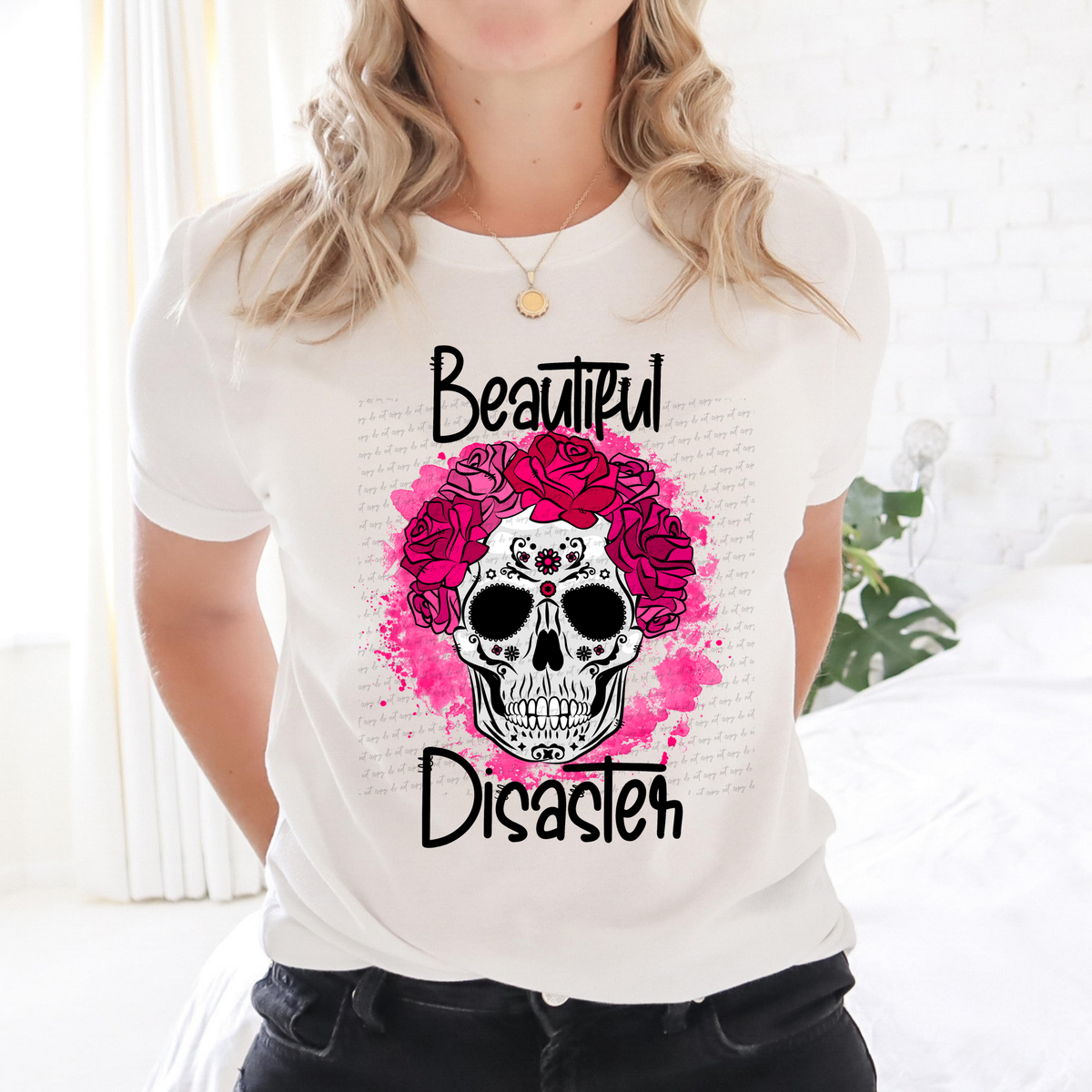 Beautiful Disaster (Floral Skull) 42721 DTF transfer