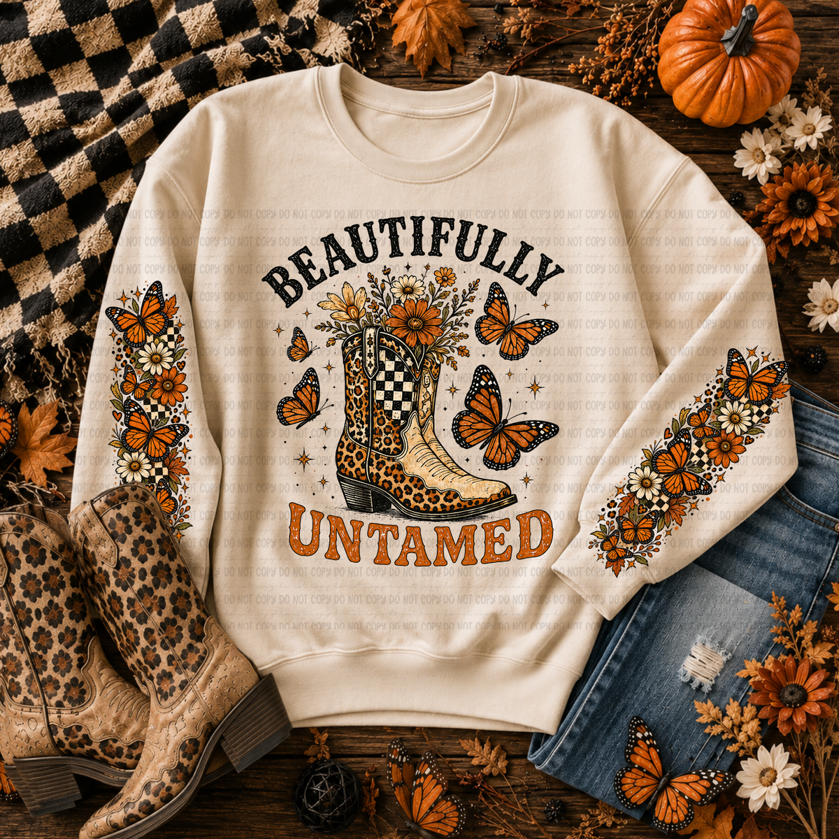Beautifully untamed (FRONT ONLY) (Revel) DTF Transfer